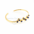 Lapis Lazuli Gemstone Gold Plated Sterling Silver Bangles For Wholesale Supply